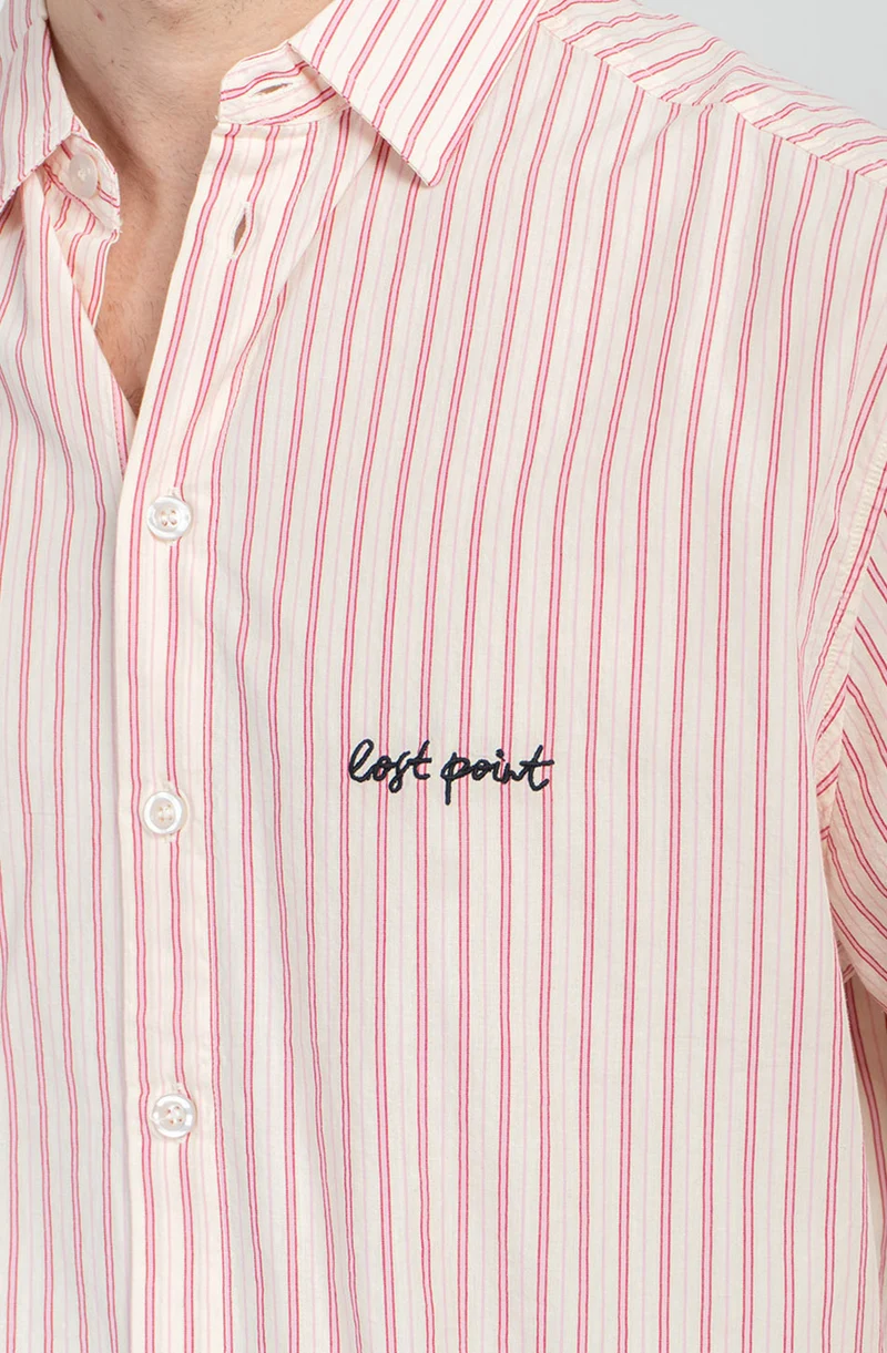Chemise Lost Point Ivoire/Grenat Rayures