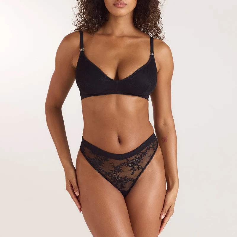 Soutien-gorge d'Allaitement Nurture en Dentelle - Noir
