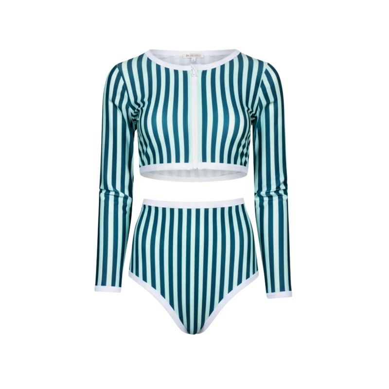 High waist bottom Giulia Victoria stripes UPF 50+