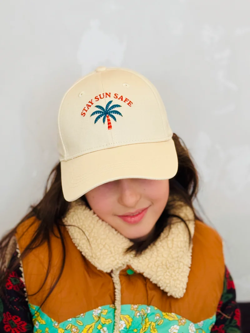 Kids Cotton Baseball Cap Beige