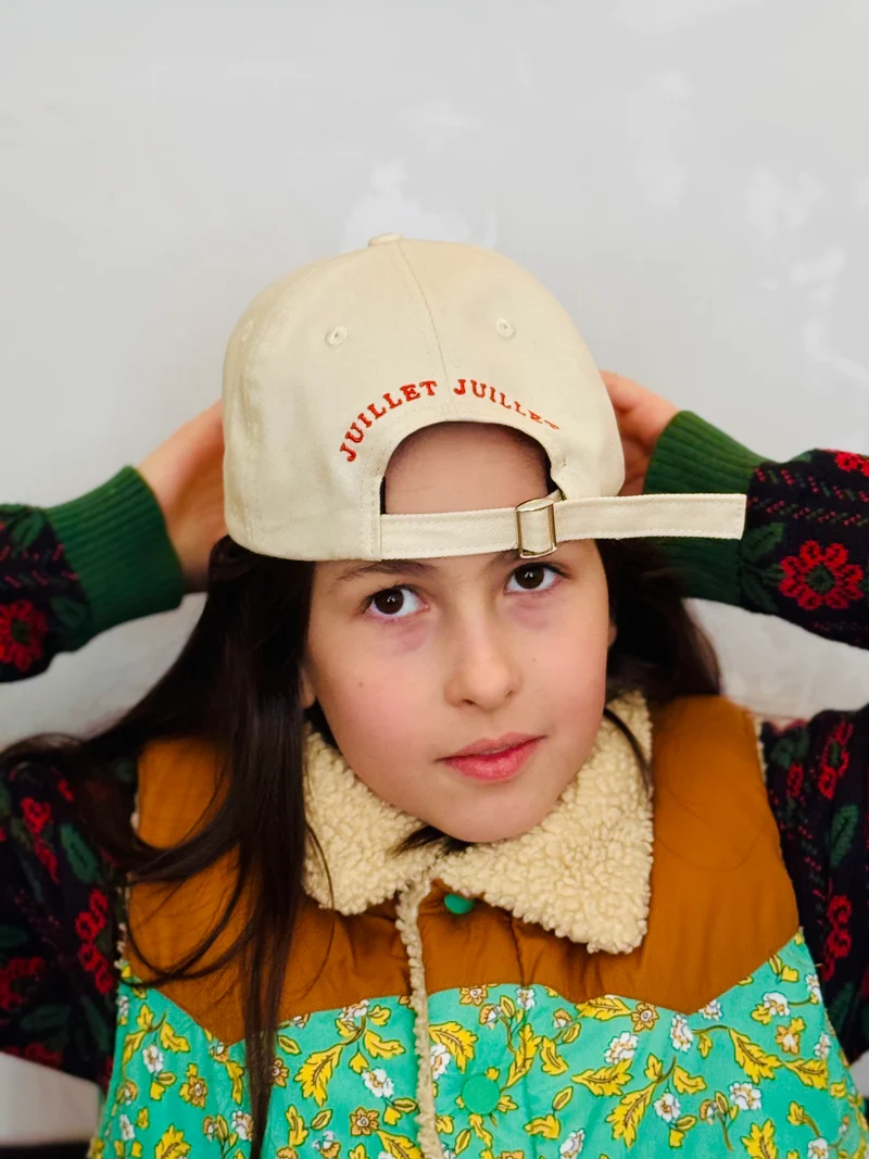 Kids Cotton Baseball Cap Beige
