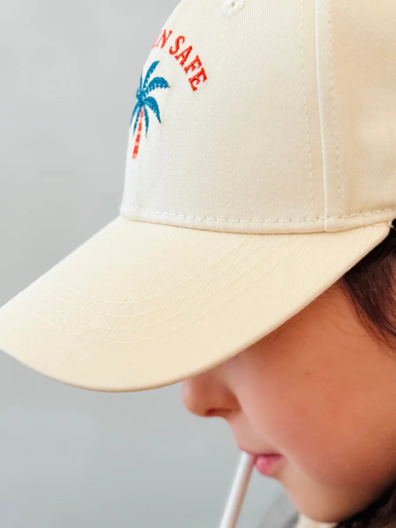 Kids Cotton Baseball Cap Beige