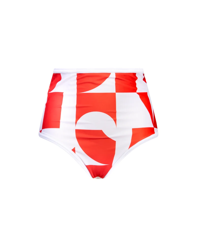 High waist bottom Giulia Geometric Red UPF 50+
