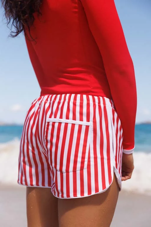 Grand Flamands Board Short Red/White UPF 50+