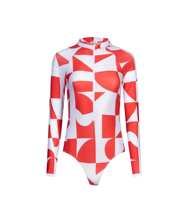 Grande Palombaggia one piece Geometric Red UPF 50+