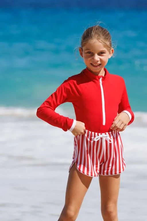 Flamands Board Short Red/White UPF 50+