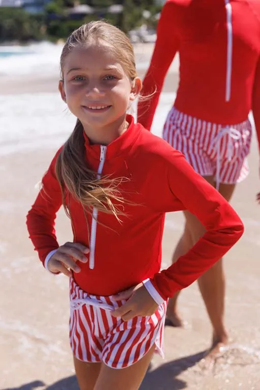 Flamands Board Short Red/White UPF 50+