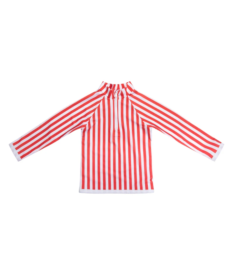 Saline Rashguard Red/White UPF 50+
