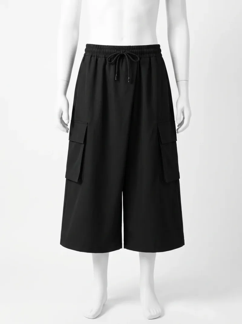 Short large oversize cargo homme style streetwear