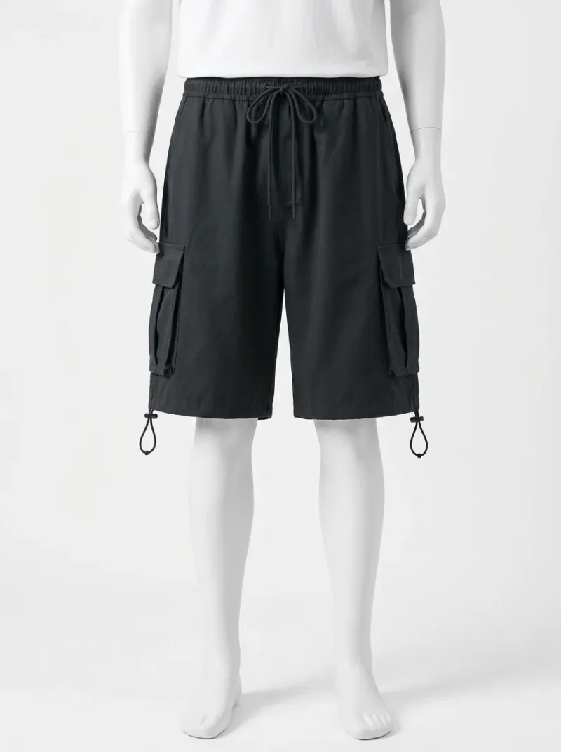 Short large coton cargo quotidien décontracté homme