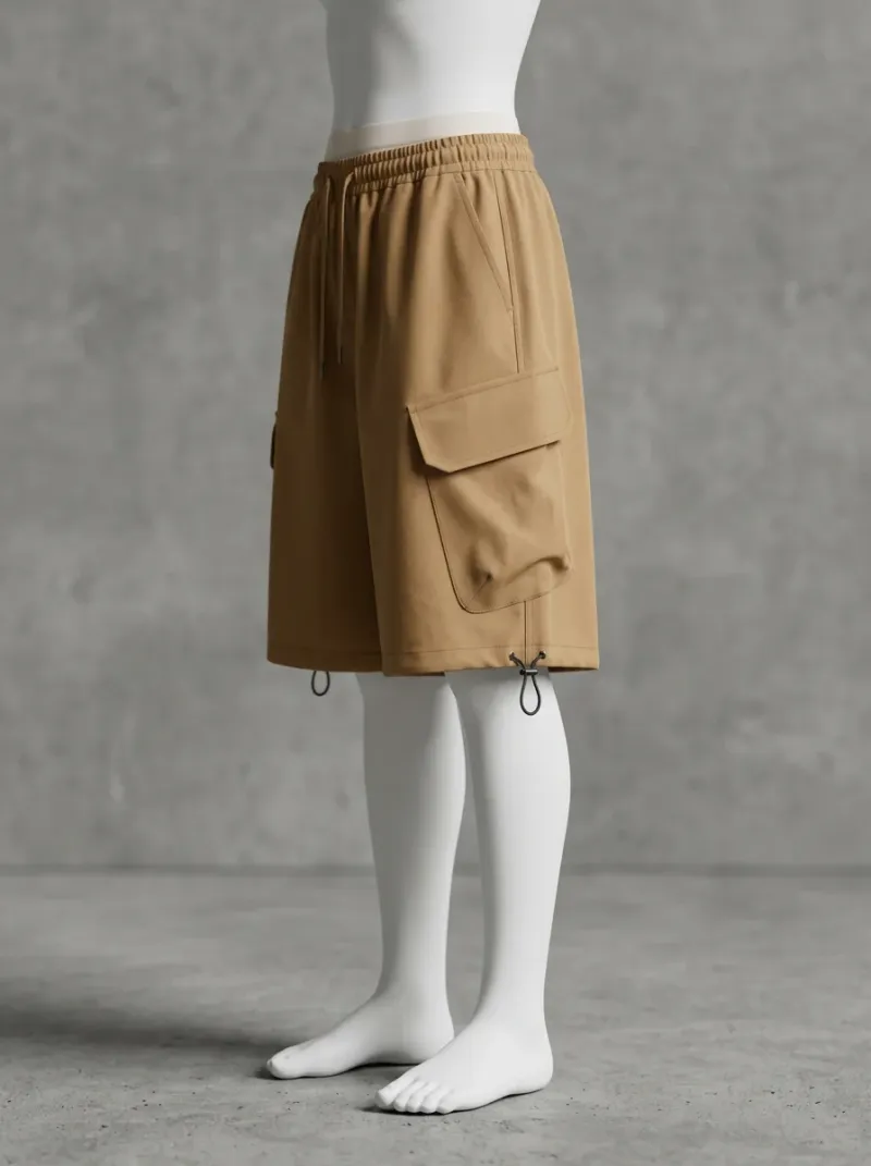 Short large coton cargo quotidien décontracté homme
