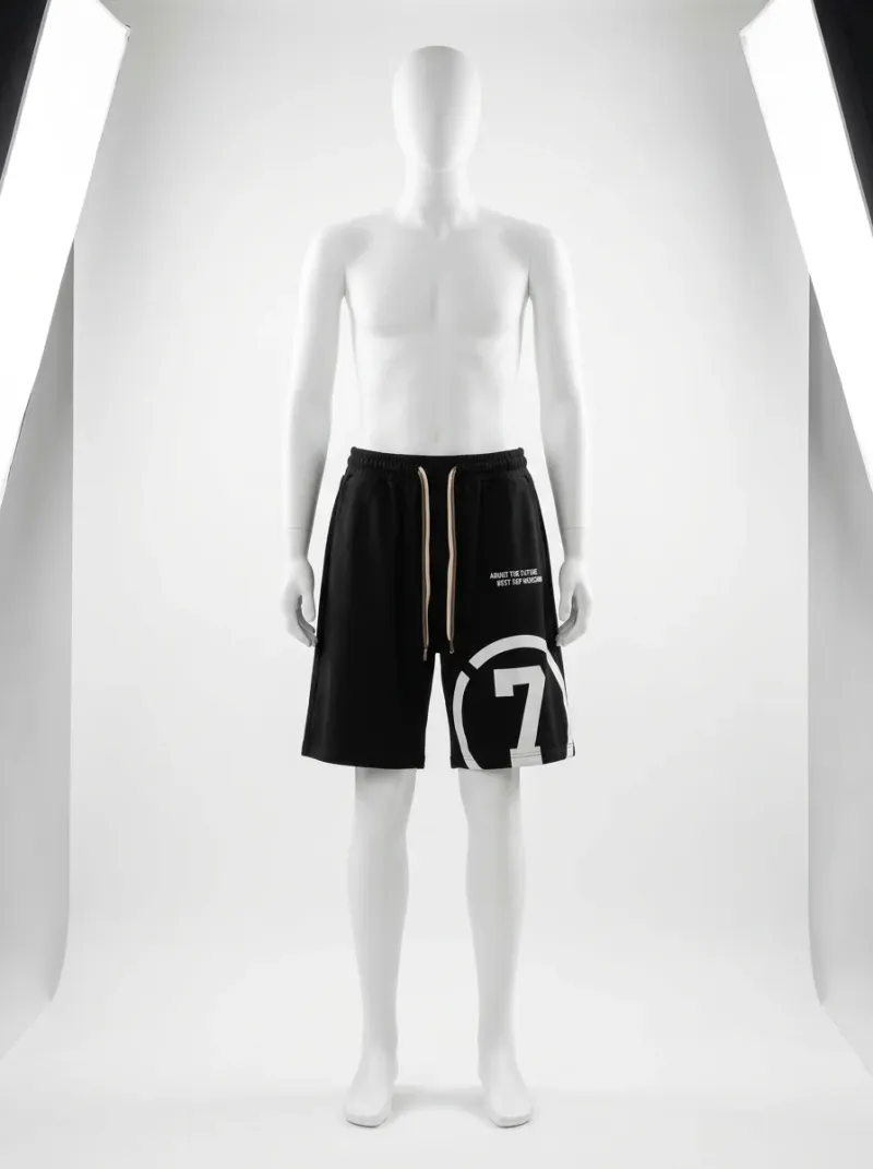 Short large coton oversize court athlétique homme