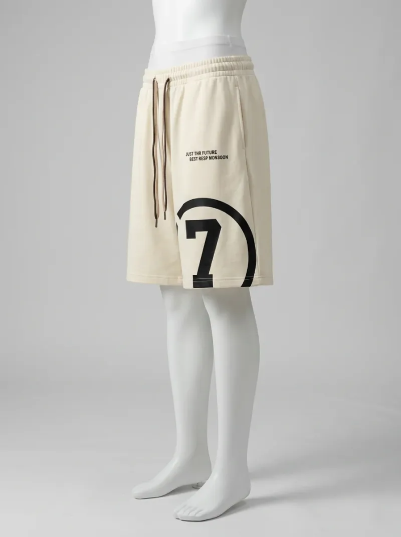 Short large coton oversize court athlétique homme