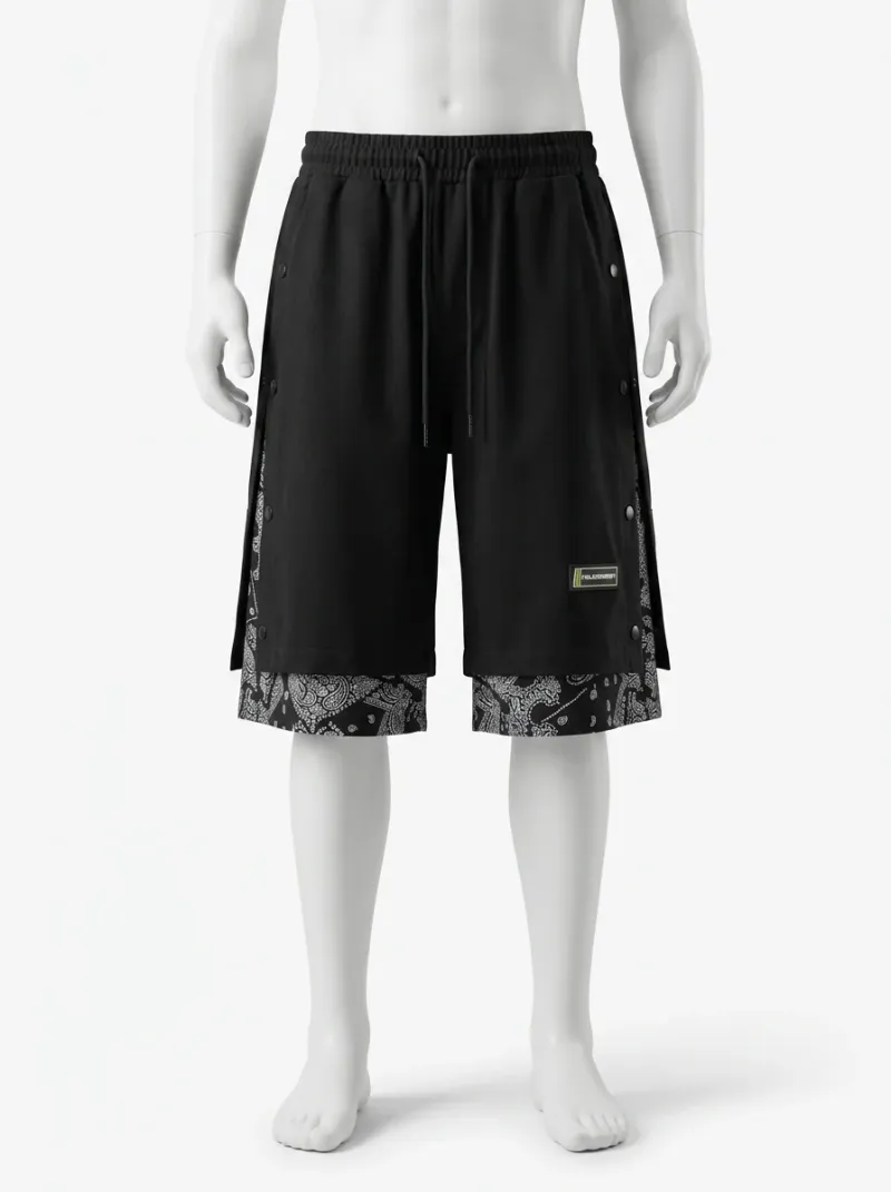 Short large quotidien hip hop superposition bandana homme