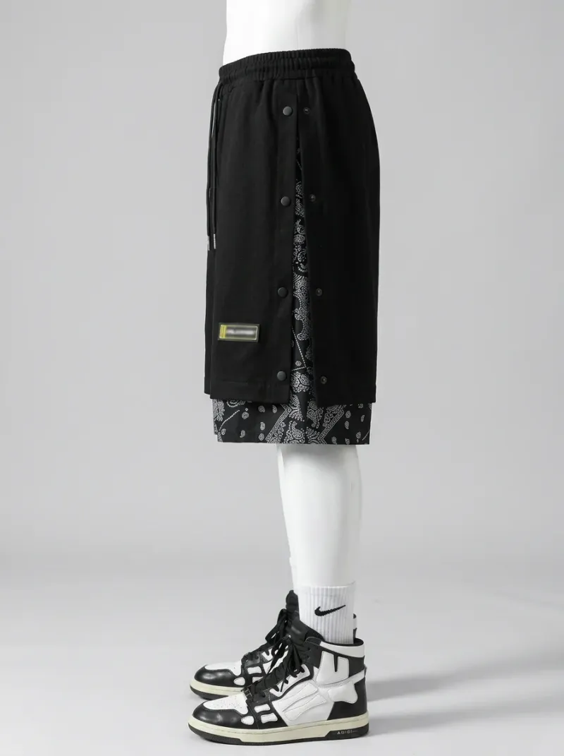 Short large quotidien hip hop superposition bandana homme