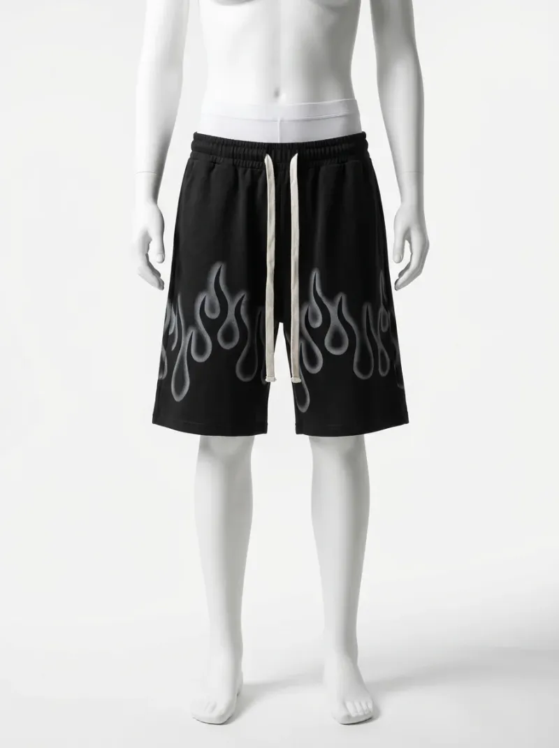 Short large oversize imprimé urbain homme