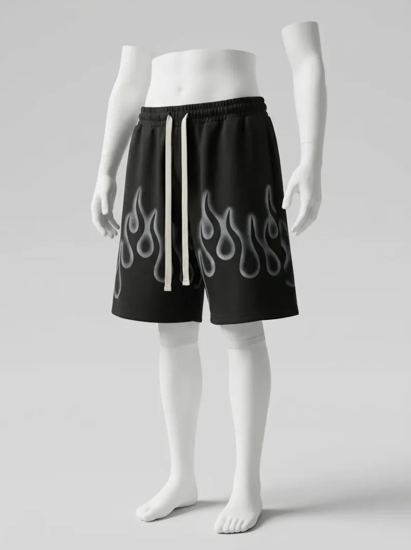 Short large oversize imprimé urbain homme