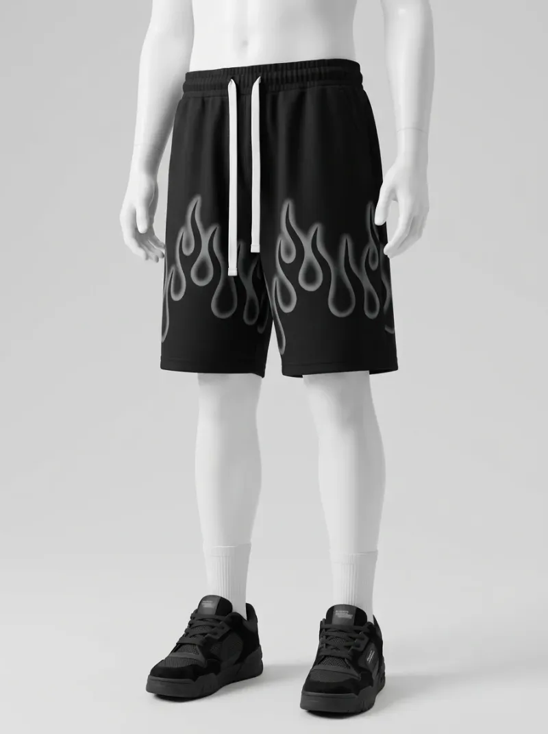 Short large oversize imprimé urbain homme
