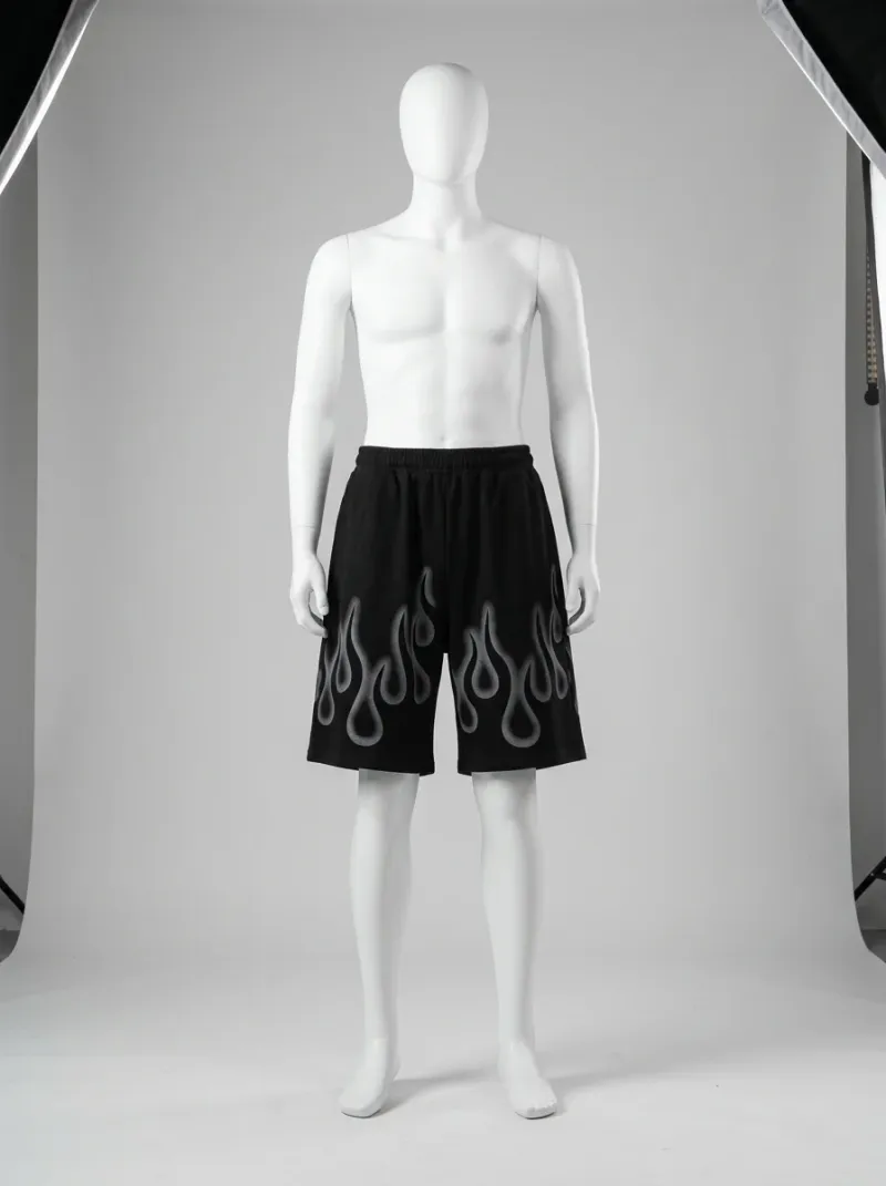 Short large oversize imprimé urbain homme