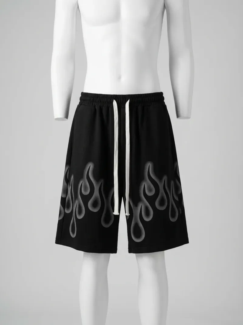 Short large oversize imprimé urbain homme