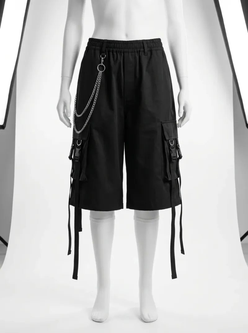 Short large oversize homme quotidien style techwear
