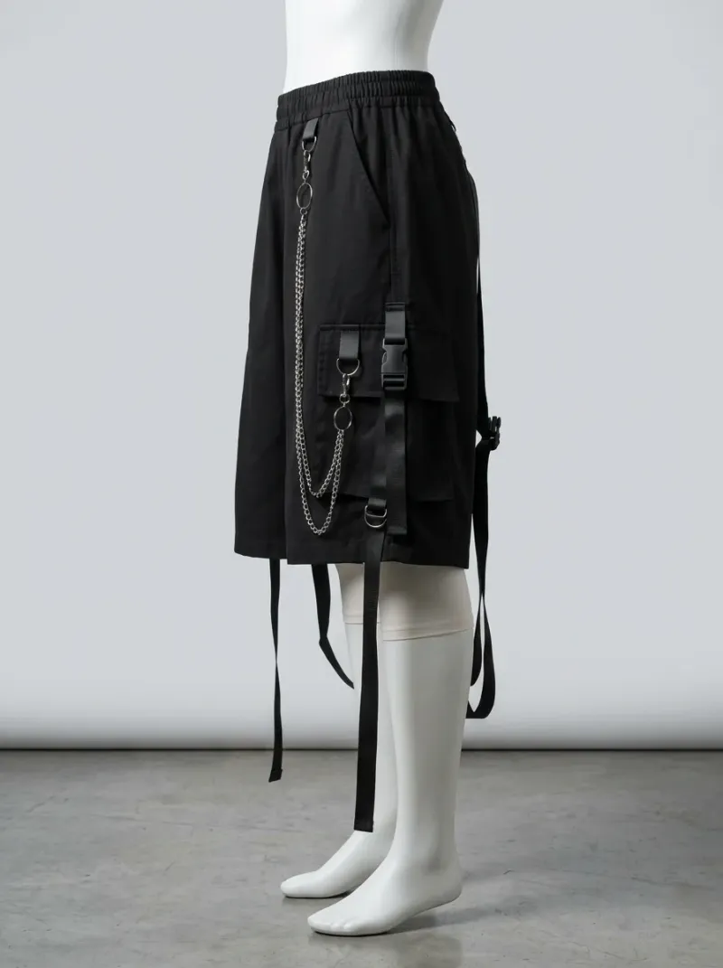 Short large oversize homme quotidien style techwear