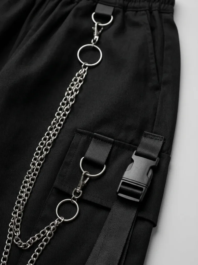 Short large oversize homme quotidien style techwear