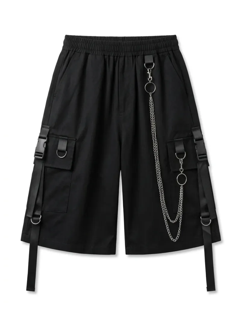 Short large oversize homme quotidien style techwear