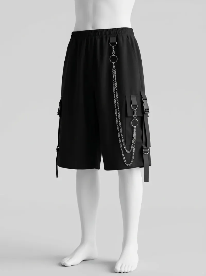 Short large oversize homme quotidien style techwear
