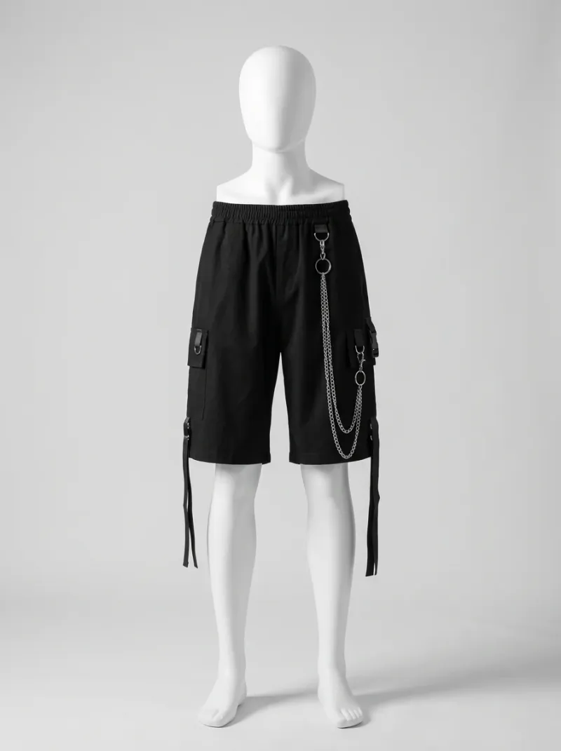 Short large oversize homme quotidien style techwear