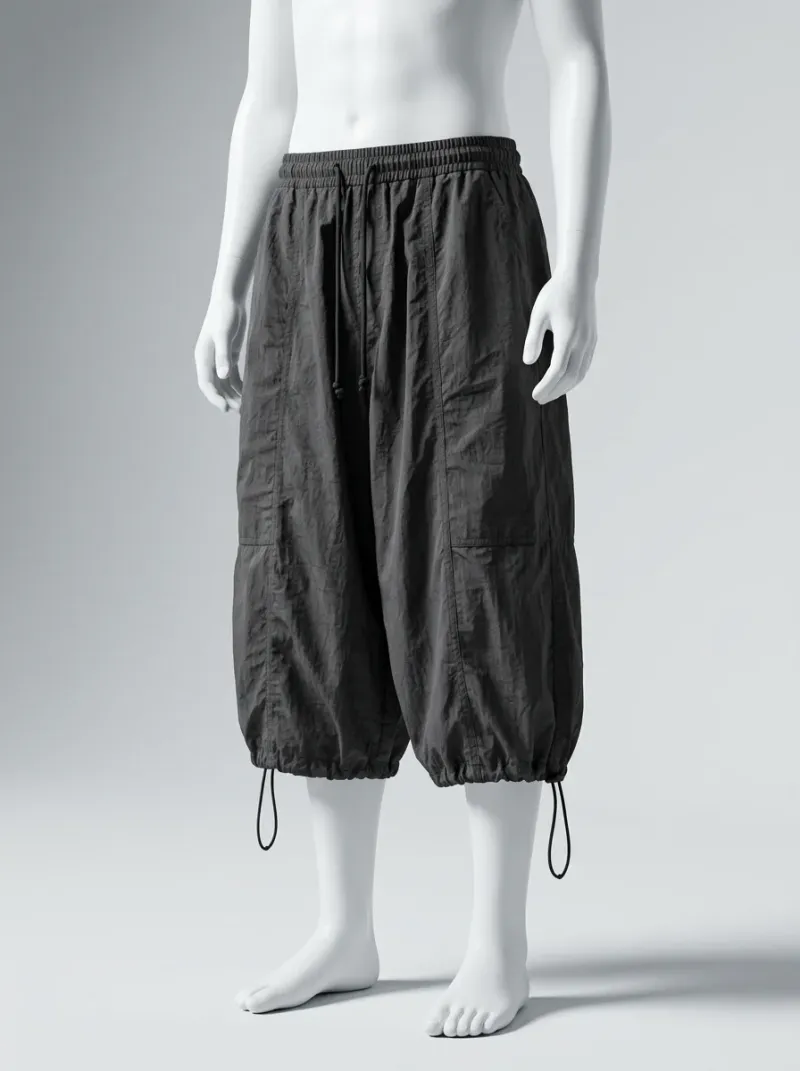 Short large nylon oversize homme streetwear décontracté