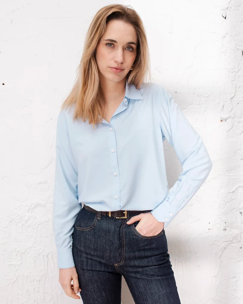 Chemise Hudson viscose - Bleu Ciel