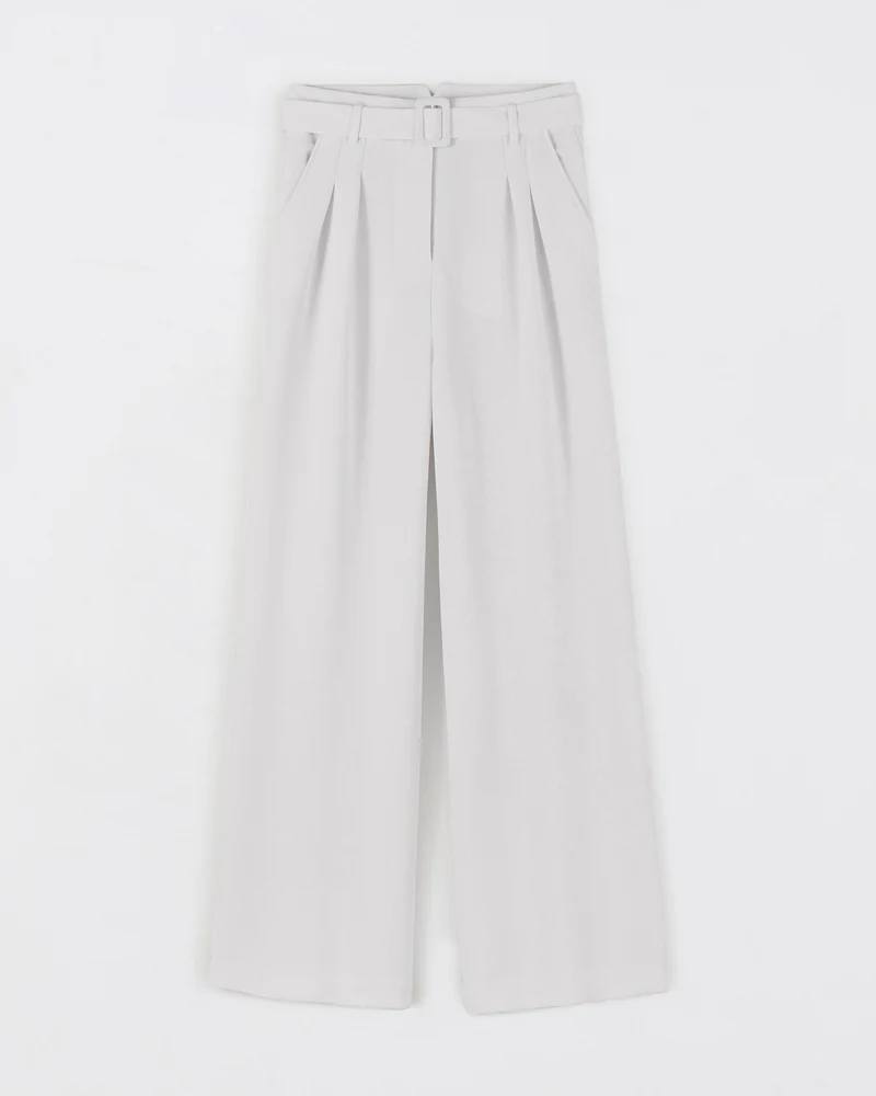 Pantalon palazzo Panama - Blanc