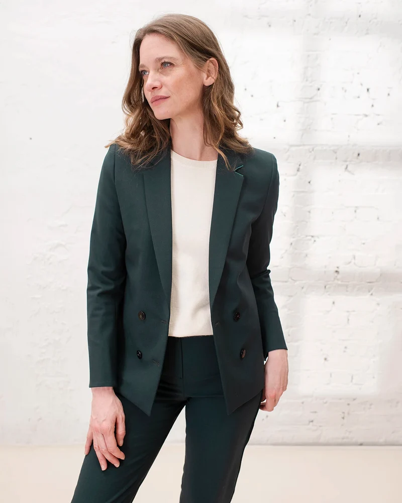 Veste croisée Boston - Vert Bouteille