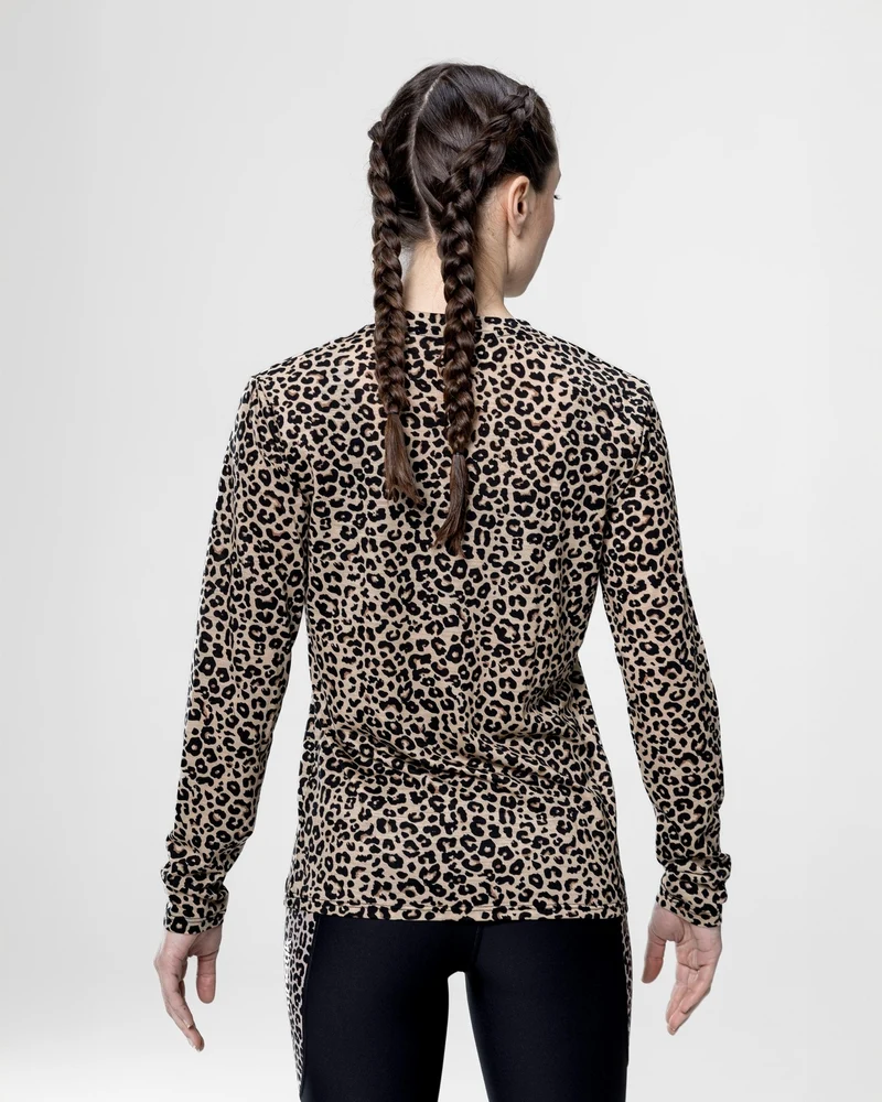 MERINOWOOL WOMEN BASLAYER LEOPARD
