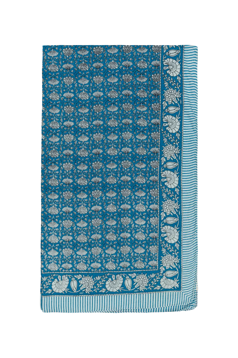 Le Paréo - Imprimé Fleurs - Bleu Gris