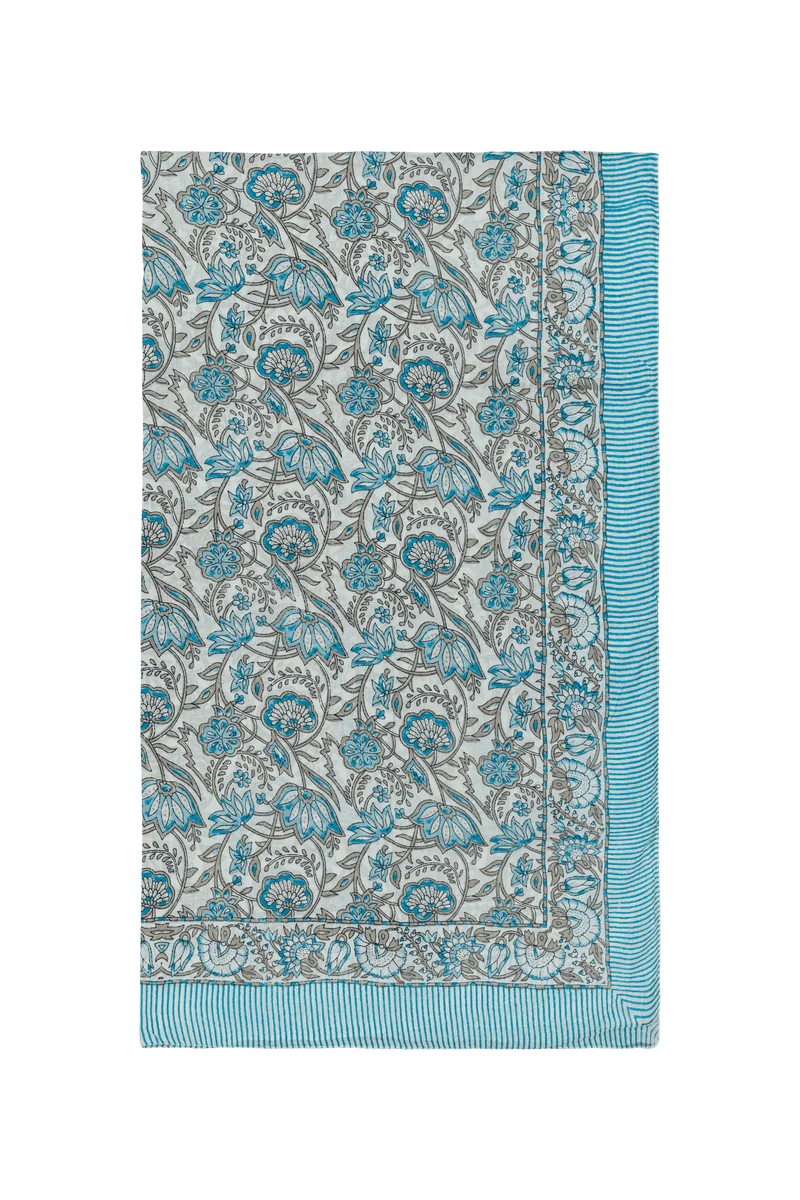 Le Paréo - Imprimé Fleurs - Turquoise