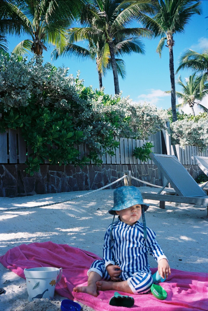 Full-leg bodysuit Grand-Galet Blue/White stripe UPF 50+