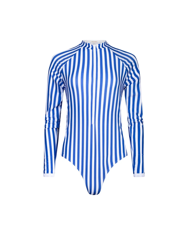 Grande Palombaggia one piece Blue/White stripe UPF 50+