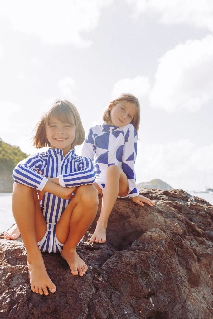 Saline Rashguard Blue/White stripe UPF 50+