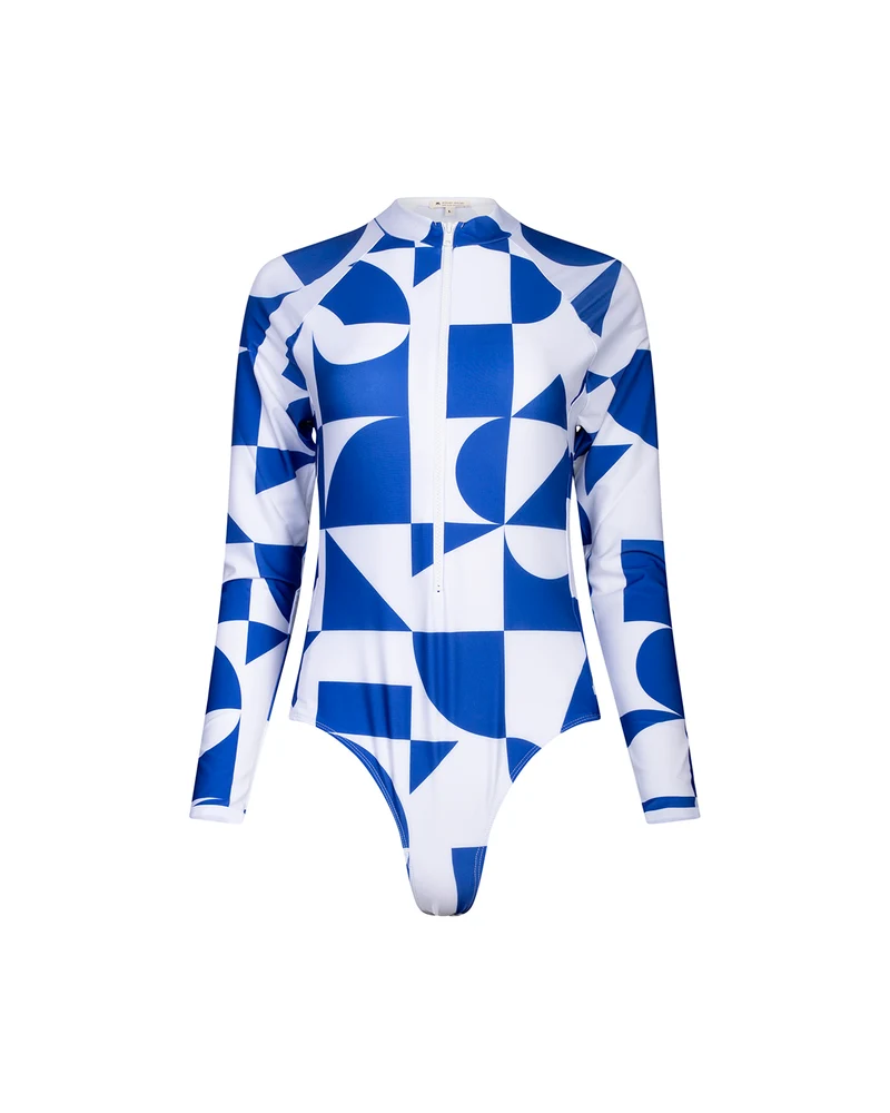 Grande Palombaggia one piece Geometric Blue UPF 50+