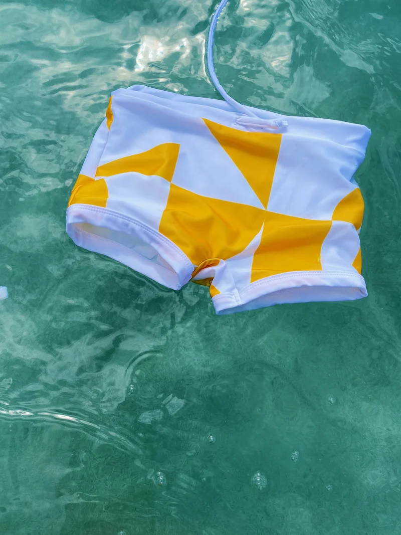 Gouverneur Boxer Yellow/White geometric print UPF 50+