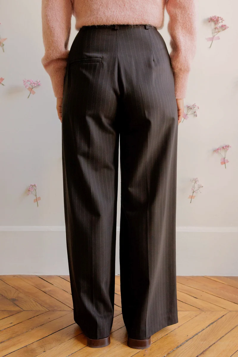 Pantalon Lucy - rayé chocolat