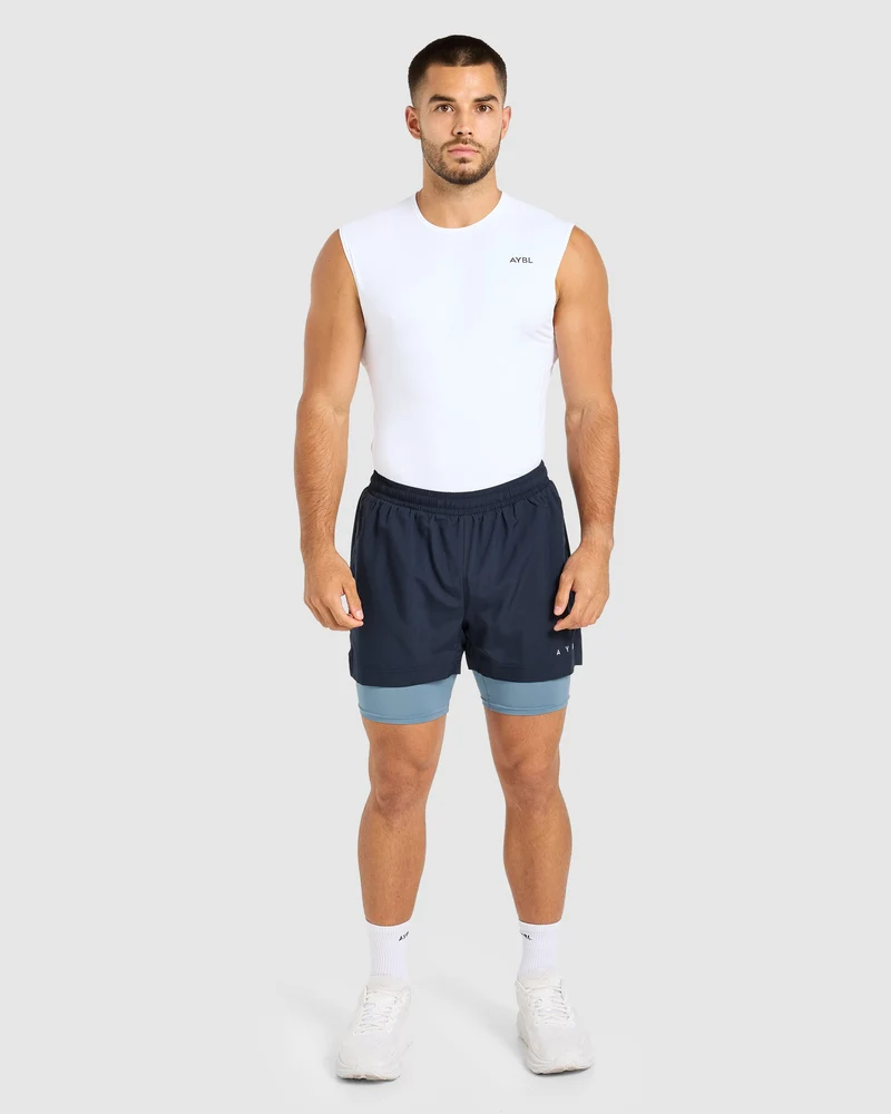 Core 2 in 1 Shorts - Navy/Ocean Mist