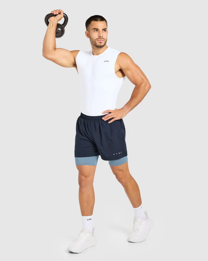 Core 2 in 1 Shorts - Navy/Ocean Mist