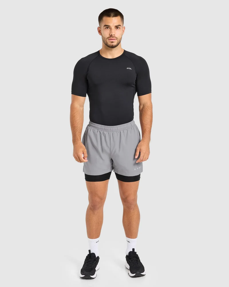Core 2 in 1 Shorts - Gris/Noir