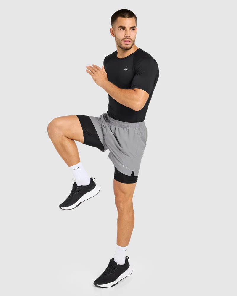 Core 2 in 1 Shorts - Gris/Noir