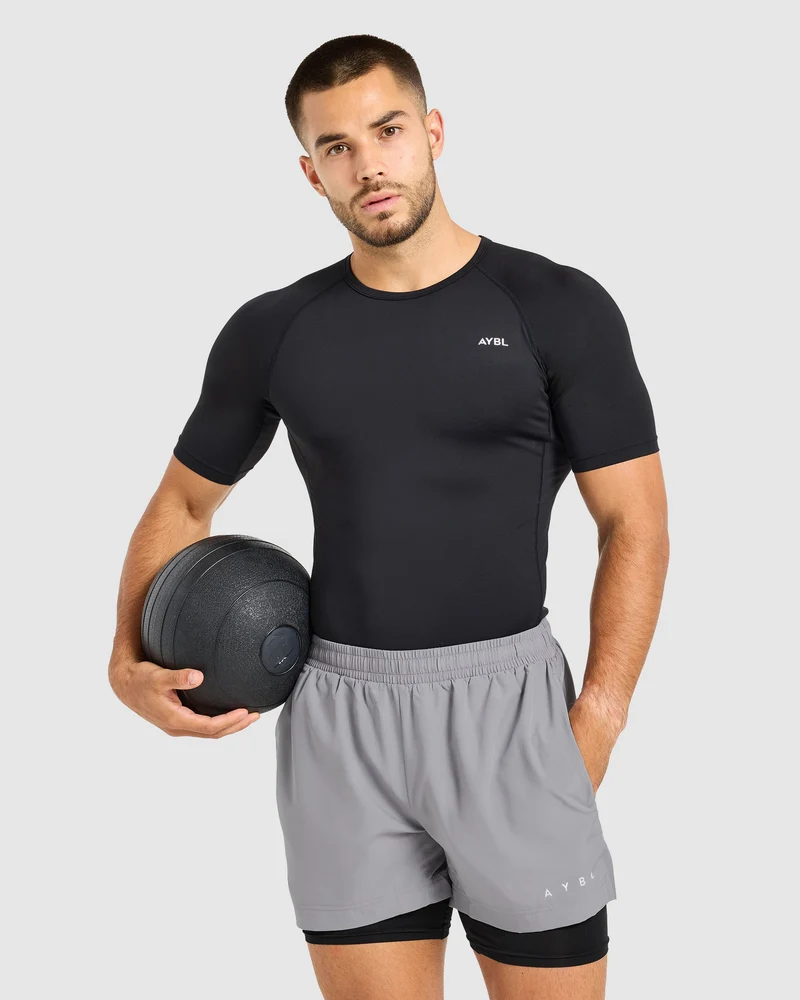 Core 2 in 1 Shorts - Gris/Noir