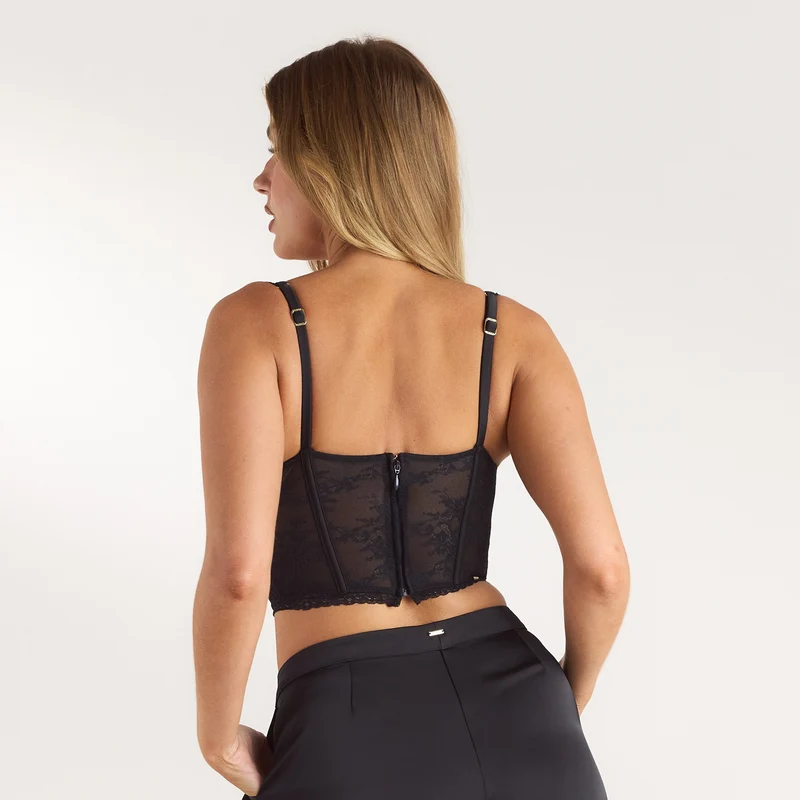 Top Bralette en Dentelle - Noir