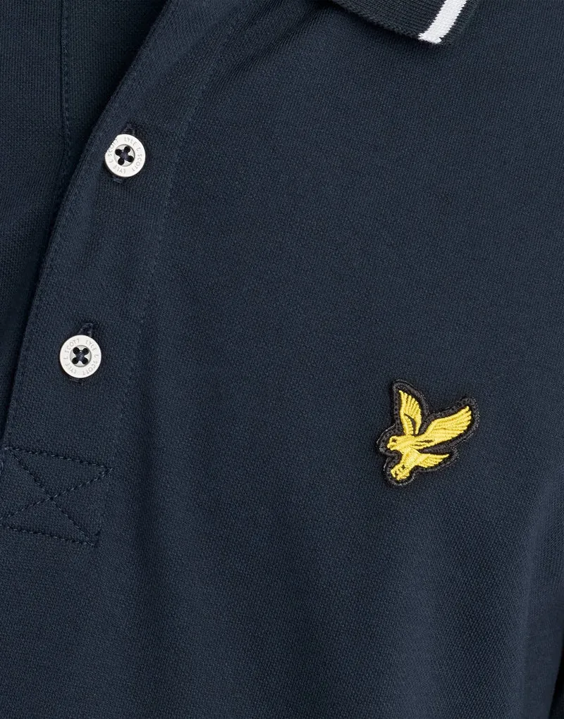 Tipped Long Sleeve Polo Shirt